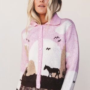 NWT Viral Desert Sunset Cardigan Pink